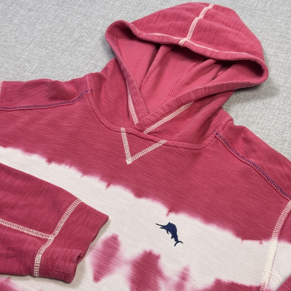 Tommy Bahama Tie Dye Hoodie Sweatshirt Mens Large Pink Pullover Cotton‎ Blend